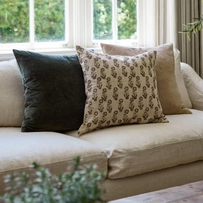 Moana Cotton Velvet Scatter Cushion Cover, Dark Green
