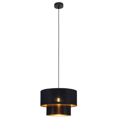 Rabiya Fabric & Metal Pendant Light, Black