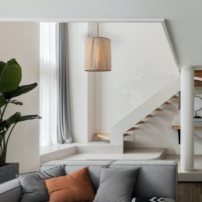 Kya Linen Shade Pendant Light, Large