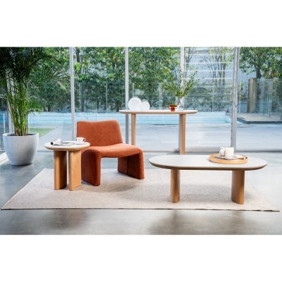 Lucentia Ceramic Topped Wooden Oval Console Table, 140cm