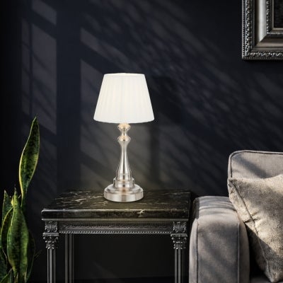 Loren Iron Base LED Touch Table Lamp, Nickel