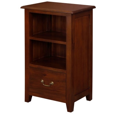 Tasmania Mahogany Timber Single Drawer Side Table with Shelf, Mahogany