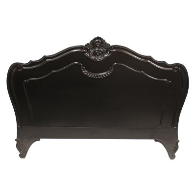 Challuy Hand Crafted Mahogany King Size Headboard, Black