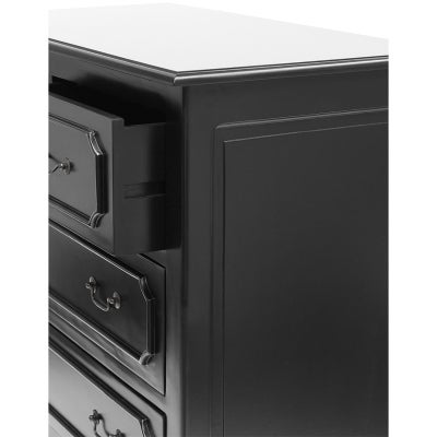 Grandris Hand Crafted Mahogany 5 Drawer Chest, Black