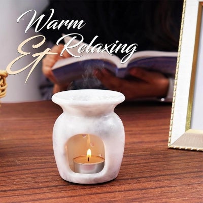 Haven Marble Oil Burner, White