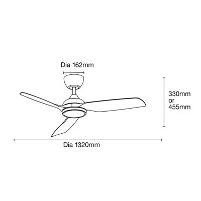 Martec Daytona IP55 Indoor / Outdoor Smart DC Ceiling Fan, 132cm/52