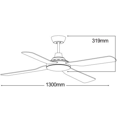Martec Discovery II Indoor / Outdoor AC Ceiling Fan, 132cm/52
