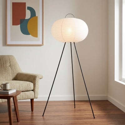 Mika Paper & Metal Tripod Floor Lamp