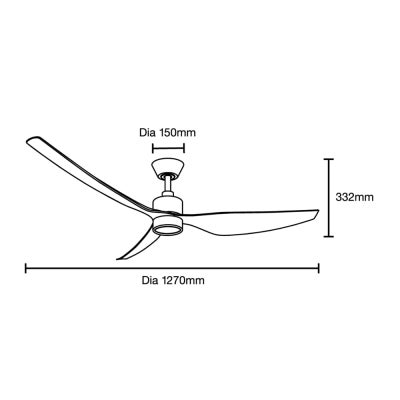 Martec Genoa Indoor / Outdoor Smart DC Ceiling Fan with CCT Dimmable LED Light, 127cm/50