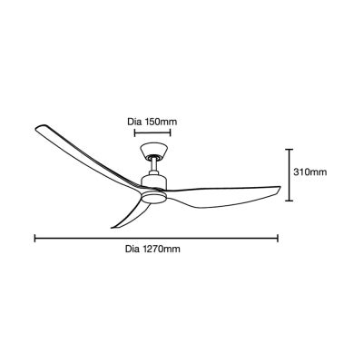 Martec Genoa Indoor / Outdoor Smart DC Ceiling Fan, 127cm/50