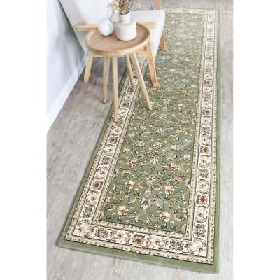 Michelangelo No.55368 Oriental Runner Rug, 300x80cm, Green