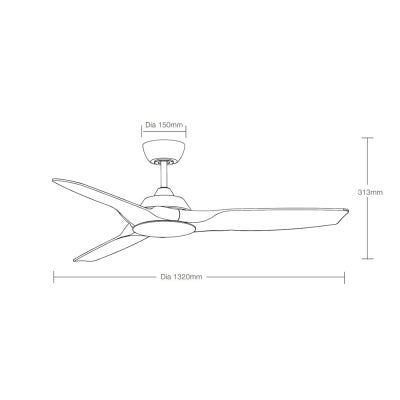 Martec Impact Indoor / Outdoor Smart DC Ceiling Fan, 132cm/52
