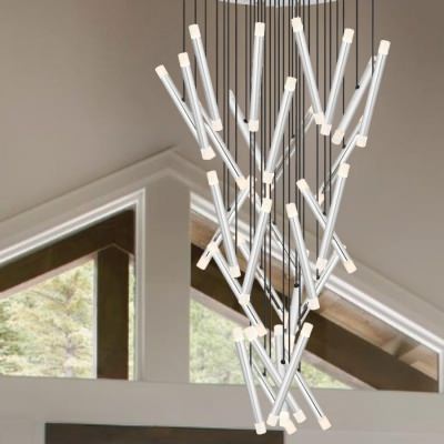 Milazo LED Cluster Pendant Light, 3000K, Chrome
