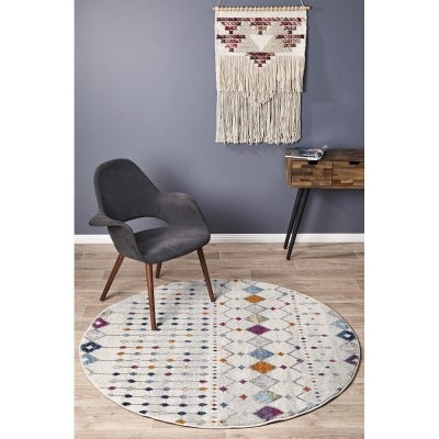 Mirage Peggy Tribal Morrocan Round Rug, 150cm