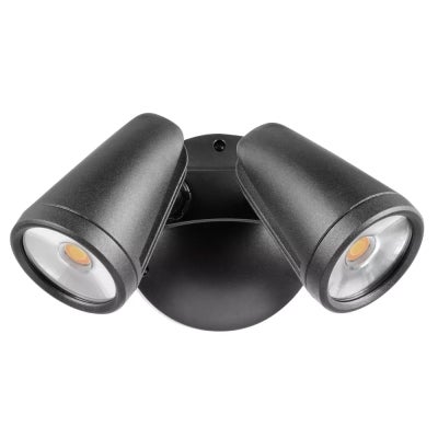 Fortress Pro IP65 Exterior LED Security Light, 2 Head, CCT, Matt Black