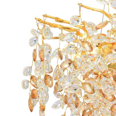 Molena Aluminium & Crystal Glass Pendant Light, 10 Light, Gold