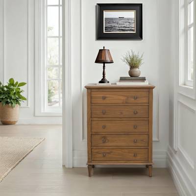 Serenity Mindi Wood 5 Drawer Tallboy