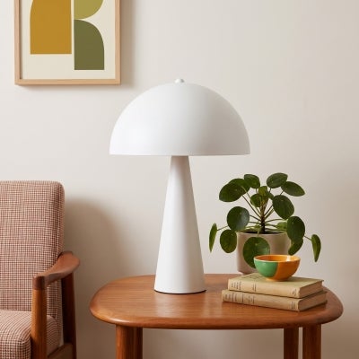Cremini Metal Table Lamp, White
