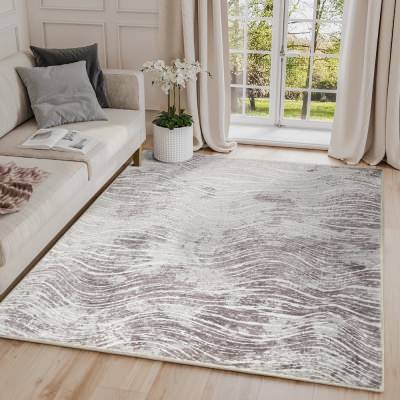 Shikhar Modern Machine Washable Rug, 180x60cm, Beige