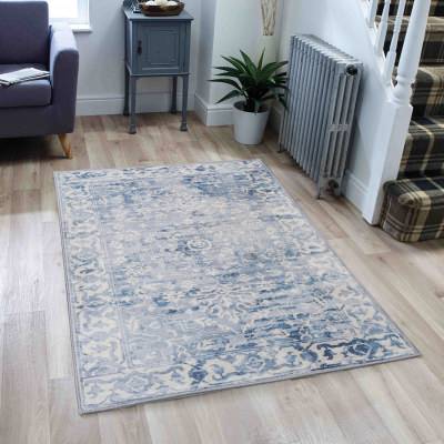 Shay Transitional Machine Washable Rug, 300x200cm, Blue