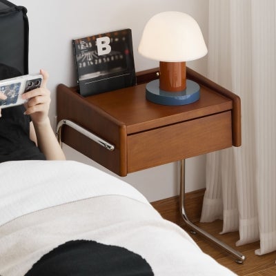 Westaro Boxwood & Stainless Steel Bedside Table