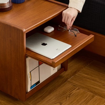 Moonrise Boxwood Flip-Up Door Mobile Side Table