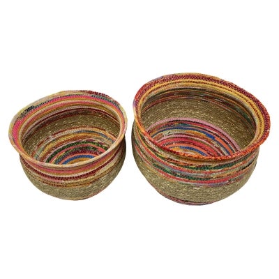 Terith 2 Piece Woven Urn Basket Set