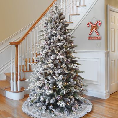 Snowy Dorchester LED Light Up Artificial Christmas Tree, 229cm