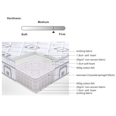 Stardust New Harmony Euro Top Pocket Spring Medium-to-Firm Mattress, Queen