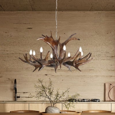 Ramure Resin Antler Chandelier, 8 Light