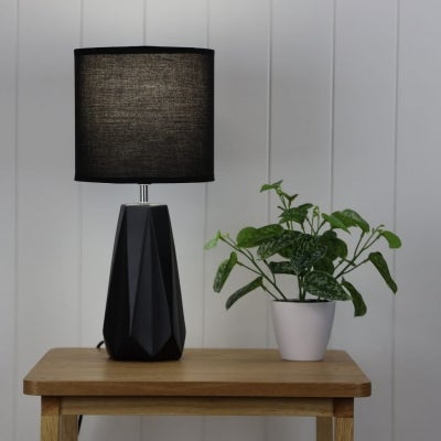 Shelly Ceramic Base Table Lamp, Black