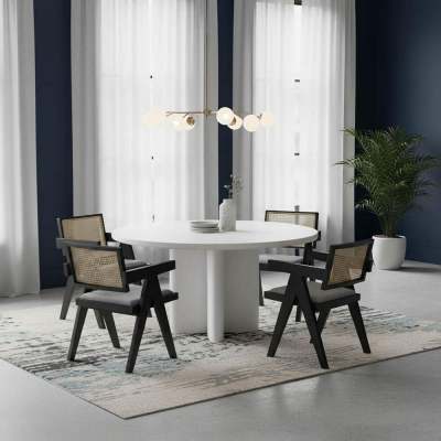 Lexi Oak Timber Dining Armchair, Black