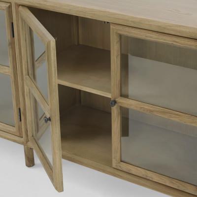 Cambridge Elm Timber 4 Door Buffet Table, 180cm