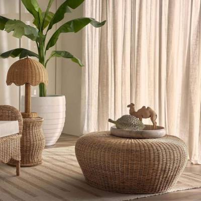 Long Island Rattan Round Coffee Table, 90cm