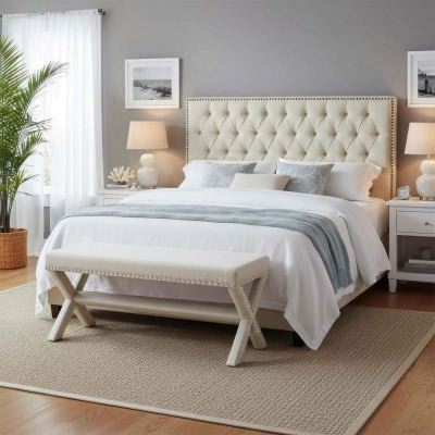 Queenscliff Tufted Fabric Bed Headboard, King