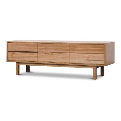 Sorevia Tasmanian Oak Timber 2 Door 2 Drawer TV Unit, 160cm