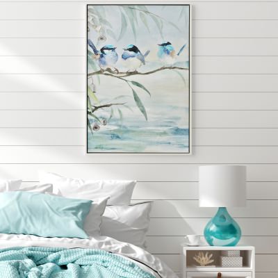 Eucalyptus Songbirds Framed Canvas Wall Art Painting, Type B, 92cm