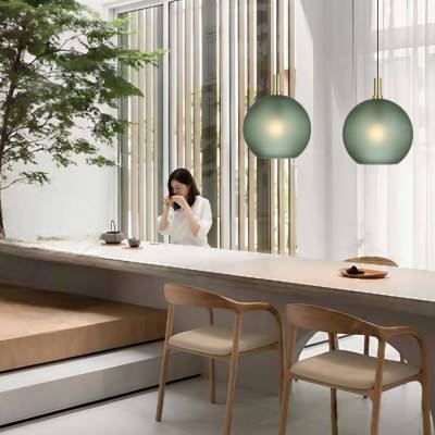 Patino Glass & Iron Pendant Light, Large, Green