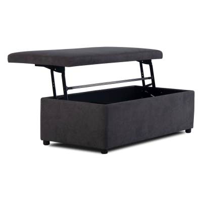 Rilvo Fabric Storage Ottoman, 120cm, Graphite