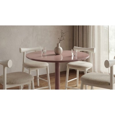 Bellano Glass Top Round Dining Table, 90cm, Dusty Rose