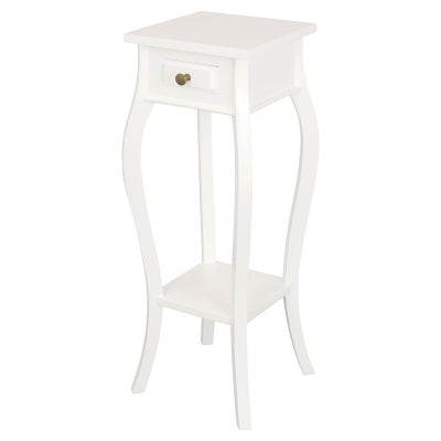 Queen Ann Mahogany Timber Plant Stand, White
