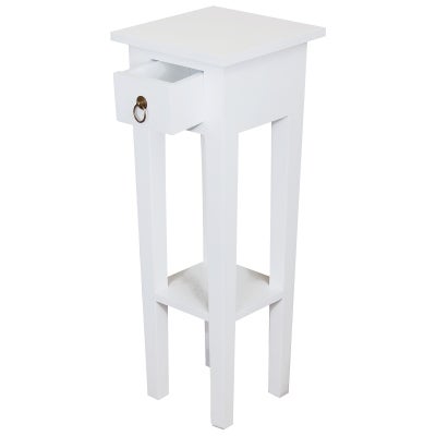 Malacca Mahogany Timber Plant Stand, White