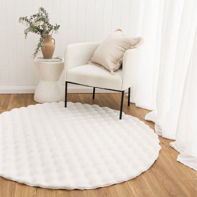 Purity Machine Washable Shag Round Rug, 100cm, White