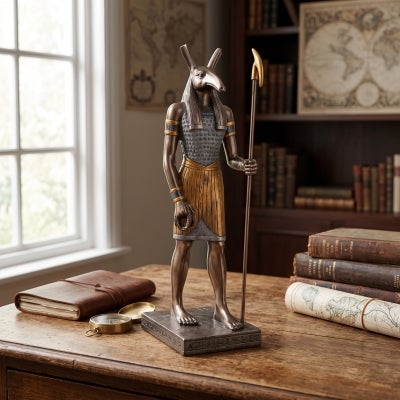 Veronese Cold Cast Bronze Coated Egyptian Mythology Figurine, Standing Seth