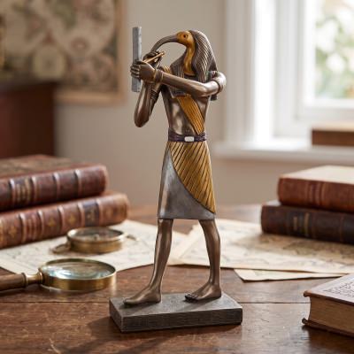 Veronese Cold Cast Bronze Coated Egyptian Mythology Figurine, Standing Thoth