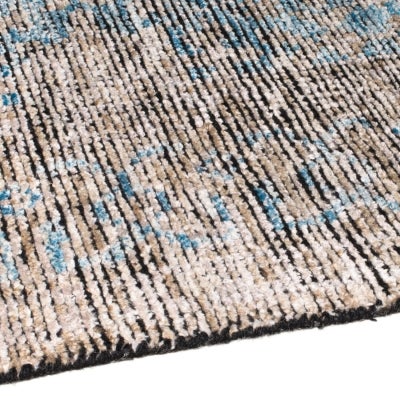 Revival Khotan Hand Knotted Wool & Viscose Rug, 350x450cm, Washed Indigo