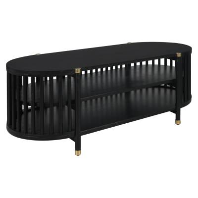 Brego Mango Wood Oval TV Unit, 126cm, Black