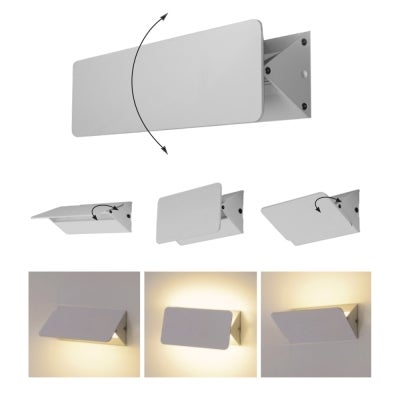 SAL UD S9356 Commercial Grade Adjustable LED Wall Light, 12W, 3000K, White