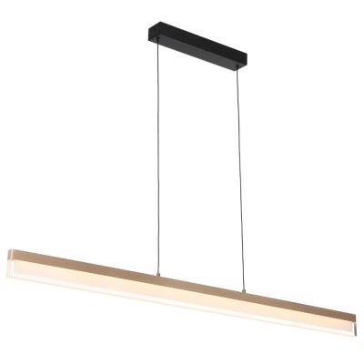 Salas Aluminium Dimmable LED Linear Pendant Light, Coffee Gold
