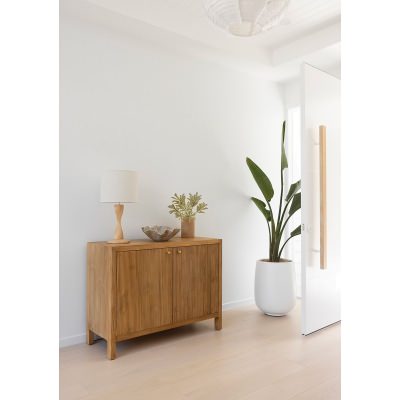 Claudia Teak Timber 2 Door Sideboard, 110cm, Natural